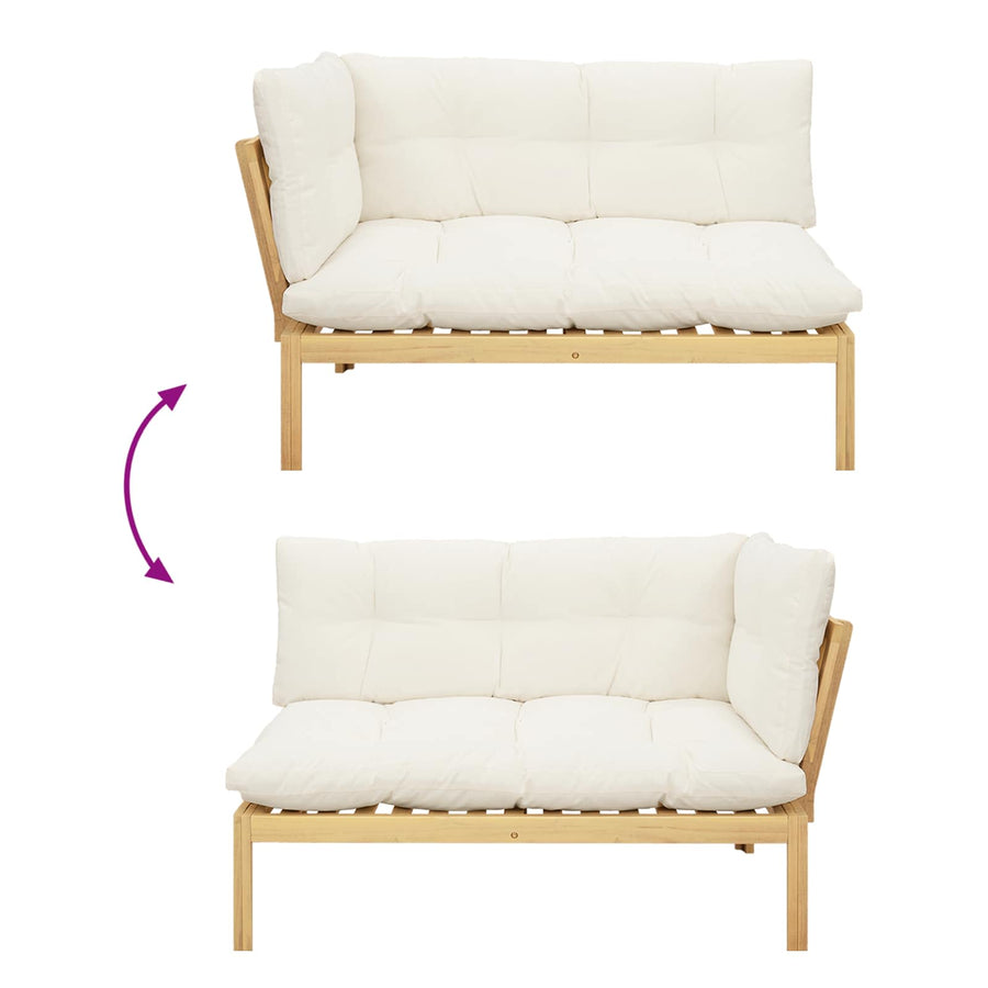 Garden Pallet Sofa Units 2 Stuk Lichtbruin en Crème Wit