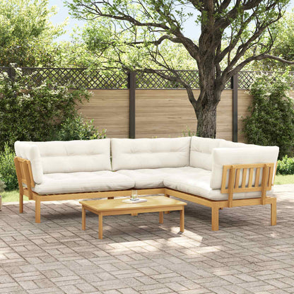 4 Stuk Garden Pallet Sofa Units Massief Acaciahout Licht Bruin