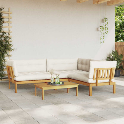 4 Stuk Garden Pallet Sofa Units Massief Acaciahout Licht Bruin
