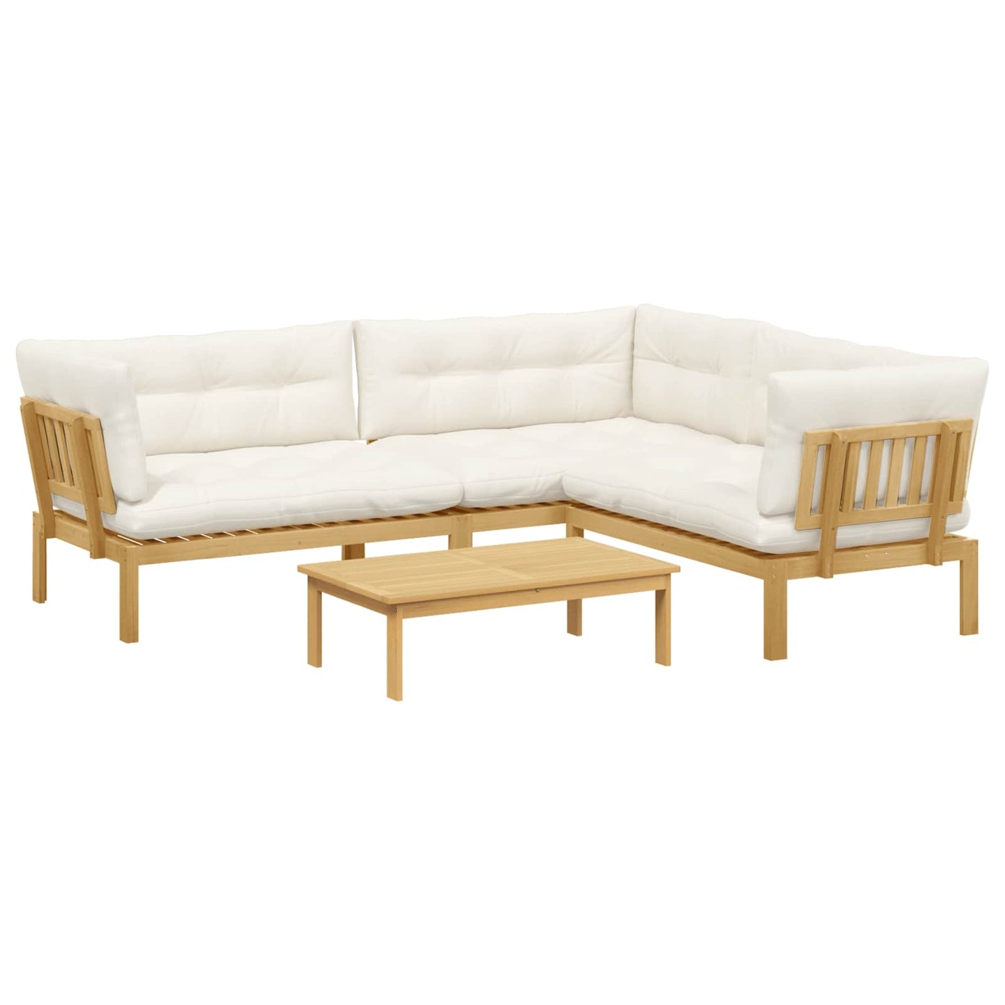 4 Stuk Garden Pallet Sofa Units Massief Acaciahout Licht Bruin