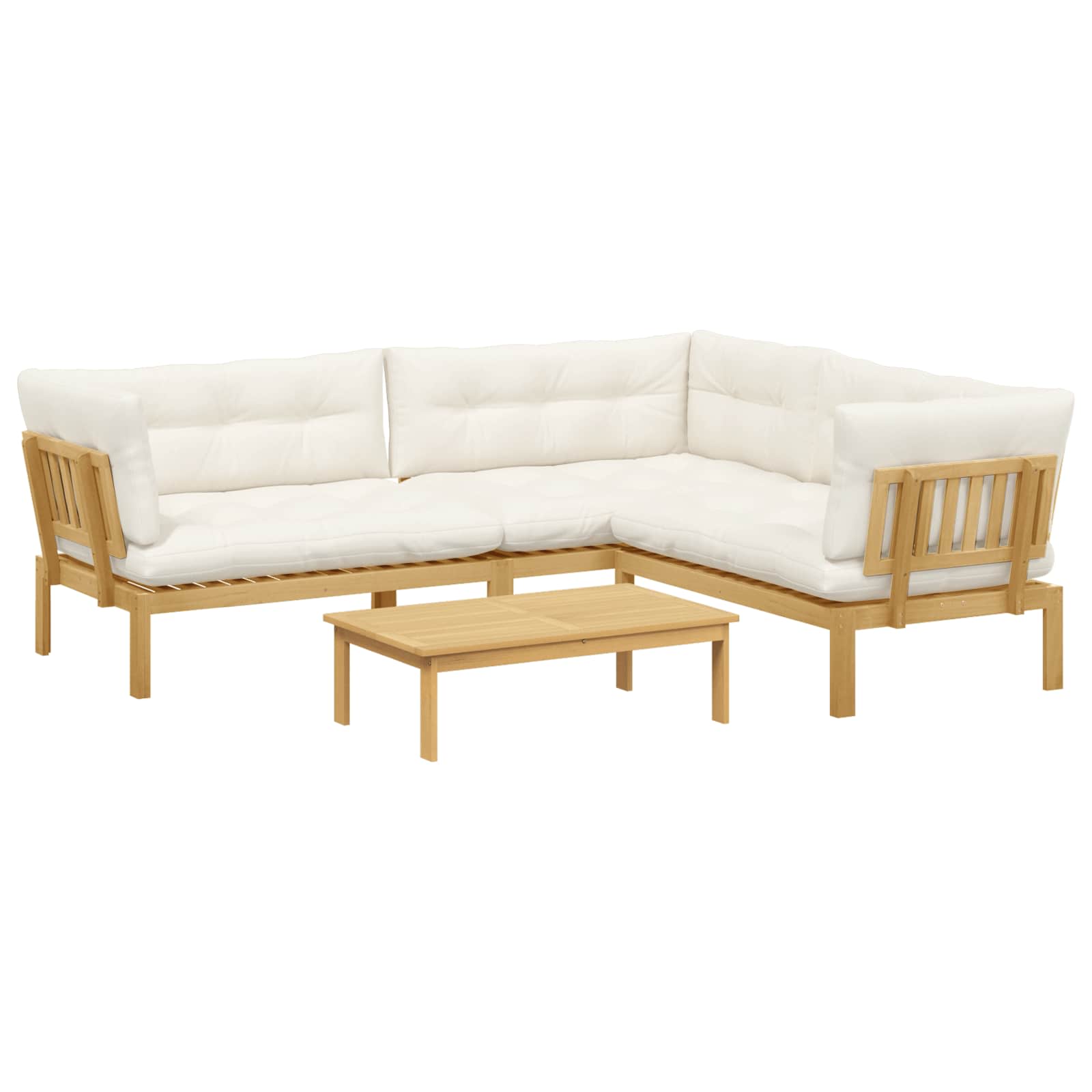 4 Stuk Garden Pallet Sofa Units Massief Acaciahout Licht Bruin