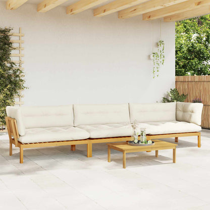 4 Stuk Garden Pallet Sofa Units Massief Acaciahout Licht Bruin