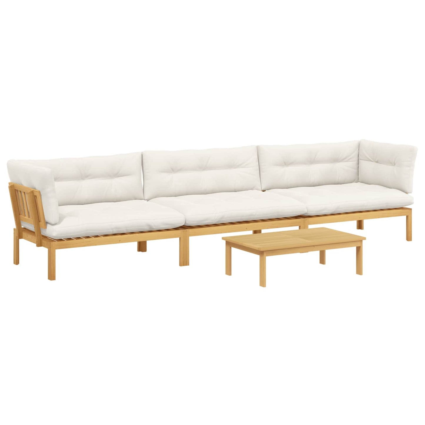 4 Stuk Garden Pallet Sofa Units Massief Acaciahout Licht Bruin