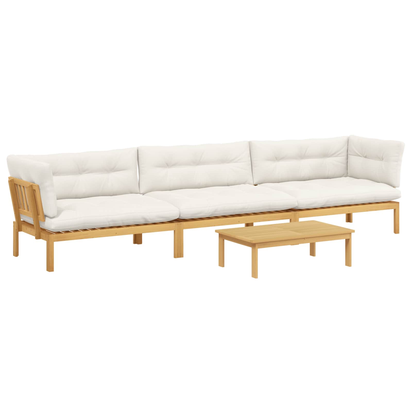 4 Stuk Garden Pallet Sofa Units Massief Acaciahout Licht Bruin