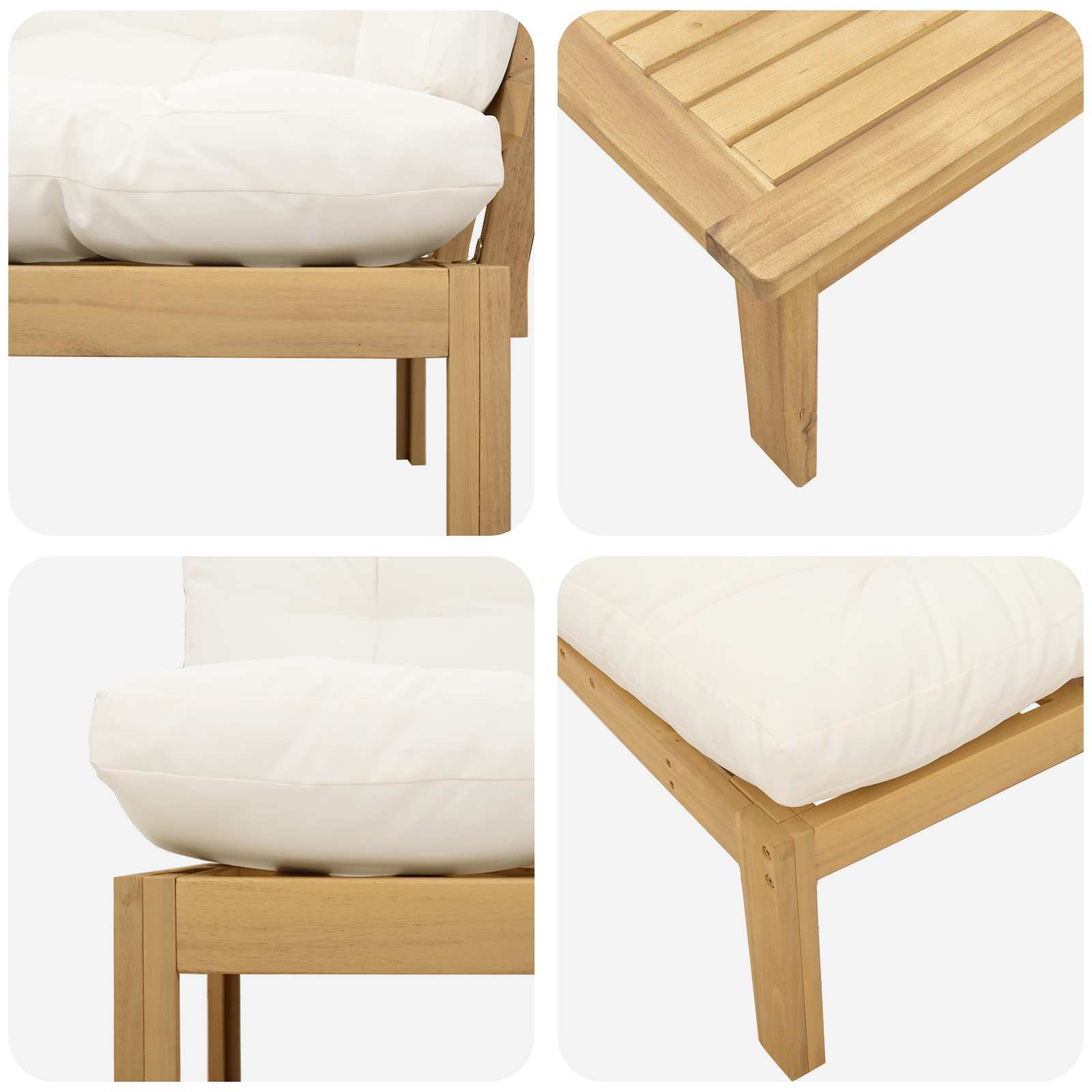 4 Stuk Garden Pallet Sofa Units Massief Acaciahout Licht Bruin