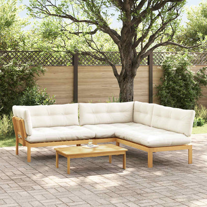 4 Stuk Garden Pallet Sofa Units Massief Acaciahout Licht Bruin