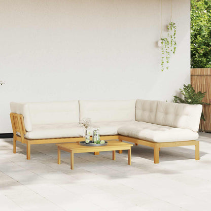 4 Stuk Garden Pallet Sofa Units Massief Acaciahout Licht Bruin