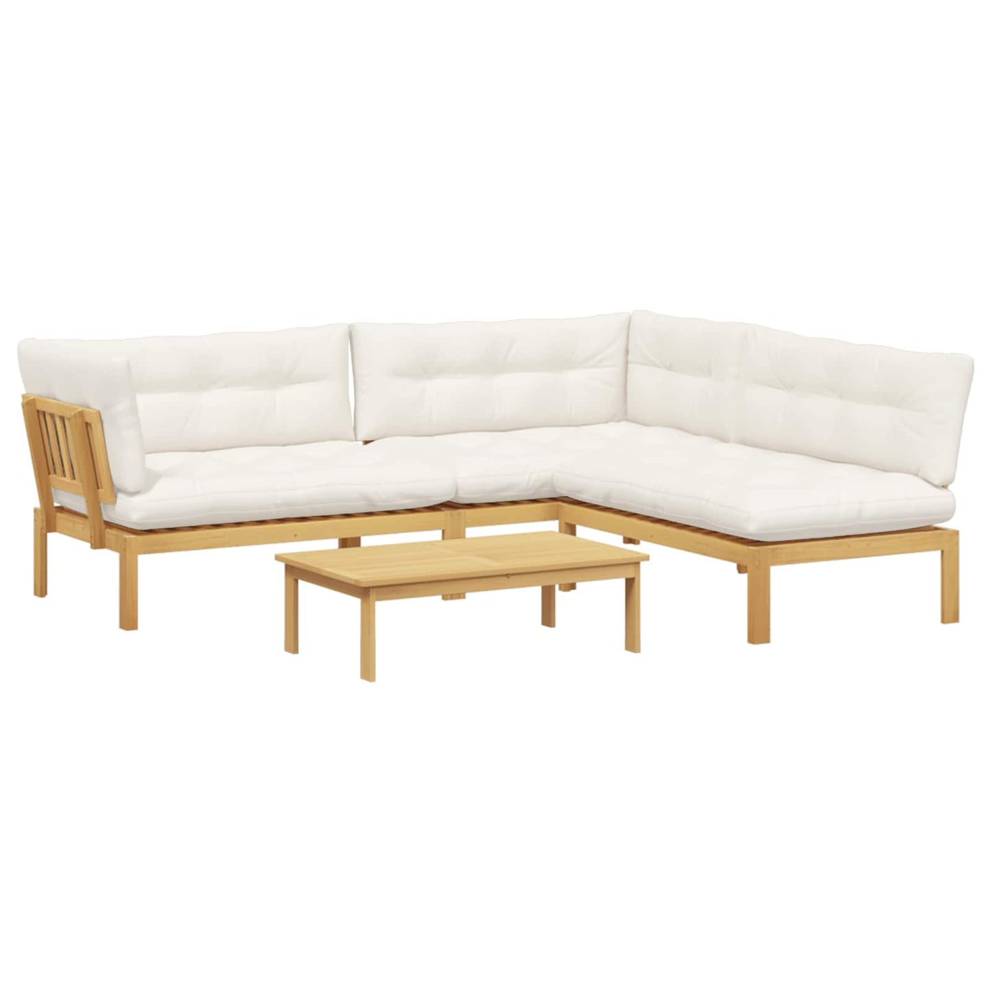 4 Stuk Garden Pallet Sofa Units Massief Acaciahout Licht Bruin