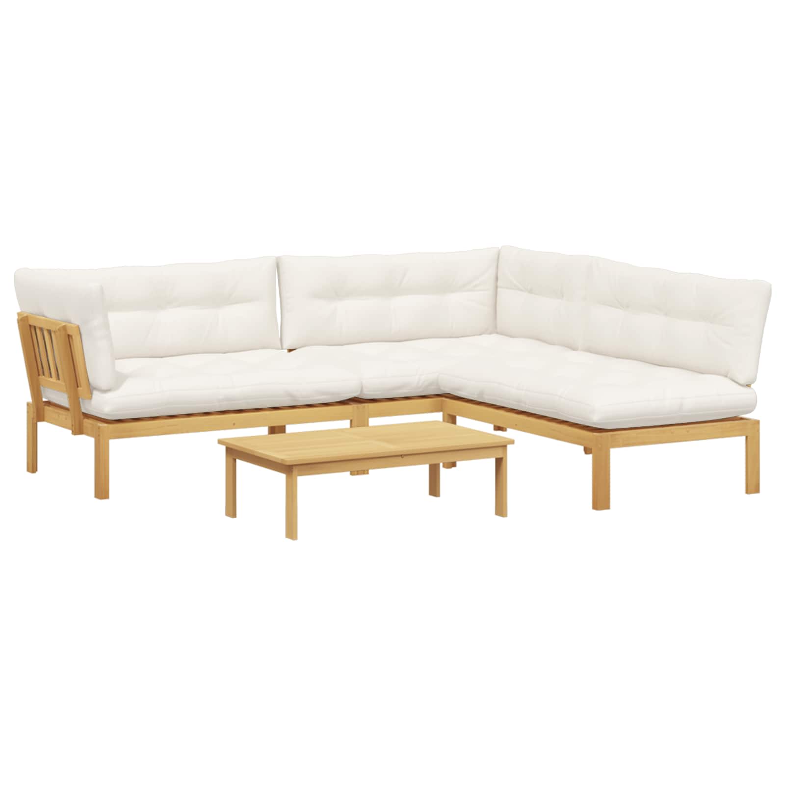 4 Stuk Garden Pallet Sofa Units Massief Acaciahout Licht Bruin