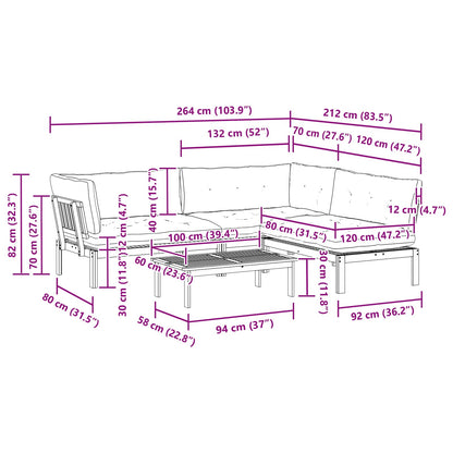4 Stuk Garden Pallet Sofa Units Massief Acaciahout Licht Bruin