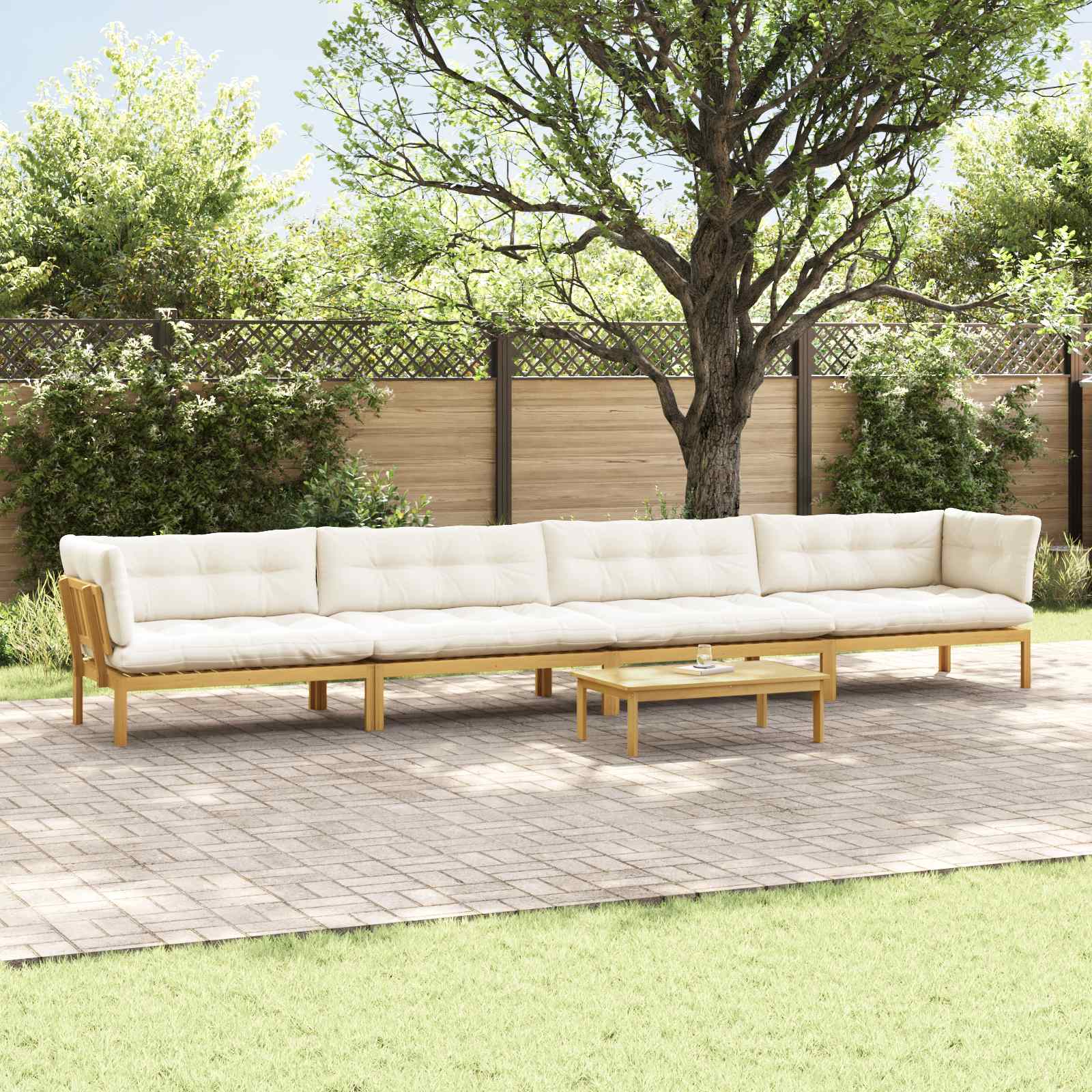 5 Stuk Garden Pallet Sofa Units Massief Acaciahout Licht Bruin