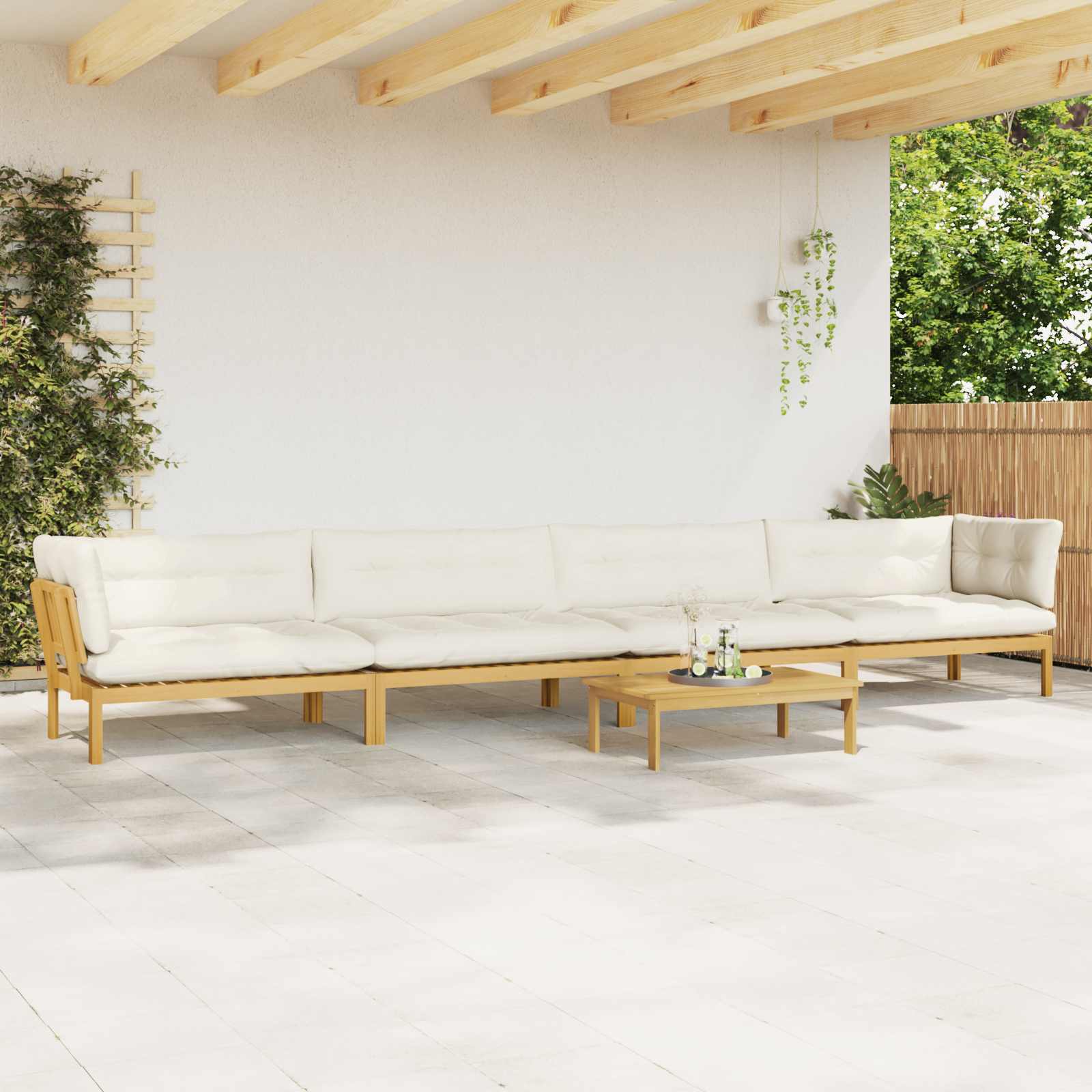 5 Stuk Garden Pallet Sofa Units Massief Acaciahout Licht Bruin