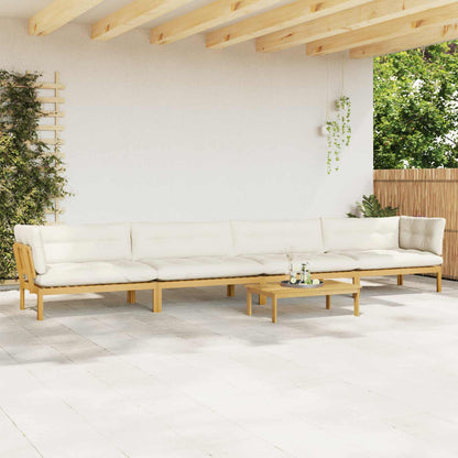 5 Stuk Garden Pallet Sofa Units Massief Acaciahout Licht Bruin