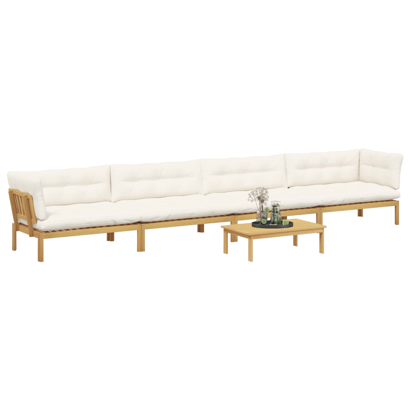 5 Stuk Garden Pallet Sofa Units Massief Acaciahout Licht Bruin