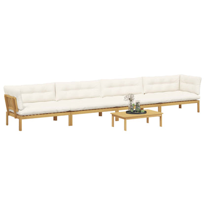 5 Stuk Garden Pallet Sofa Units Massief Acaciahout Licht Bruin