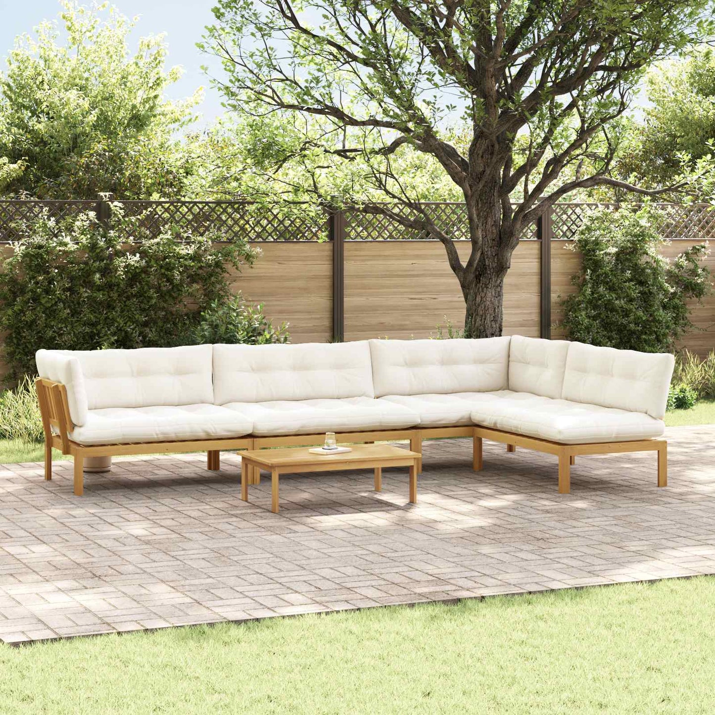 5 Stuk Garden Pallet Sofa Units Massief Acaciahout Licht Bruin
