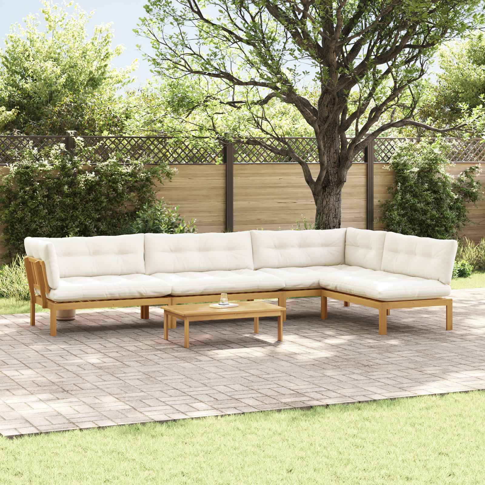 5 Stuk Garden Pallet Sofa Units Massief Acaciahout Licht Bruin