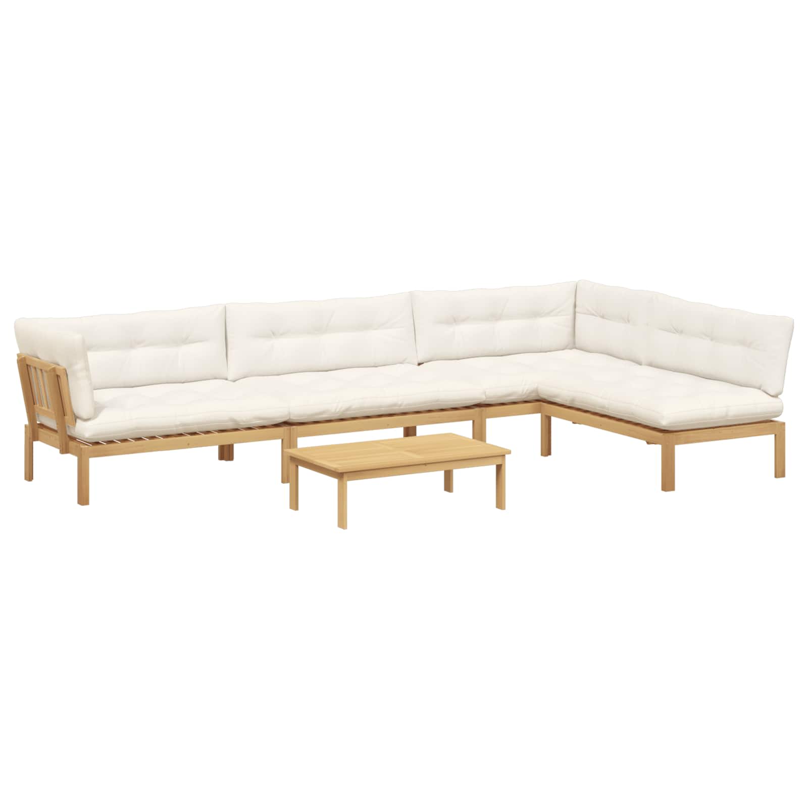 5 Stuk Garden Pallet Sofa Units Massief Acaciahout Licht Bruin