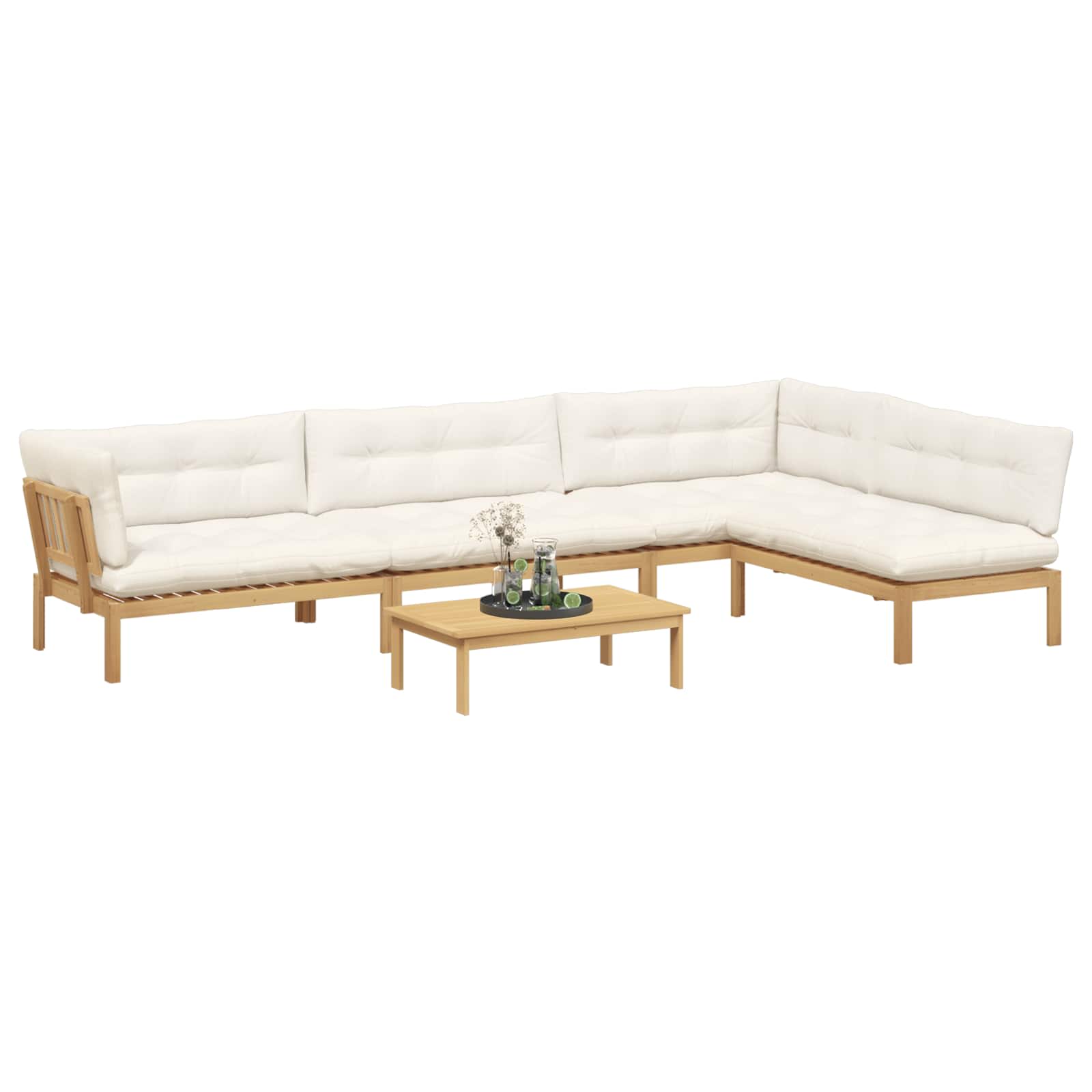 5 Stuk Garden Pallet Sofa Units Massief Acaciahout Licht Bruin