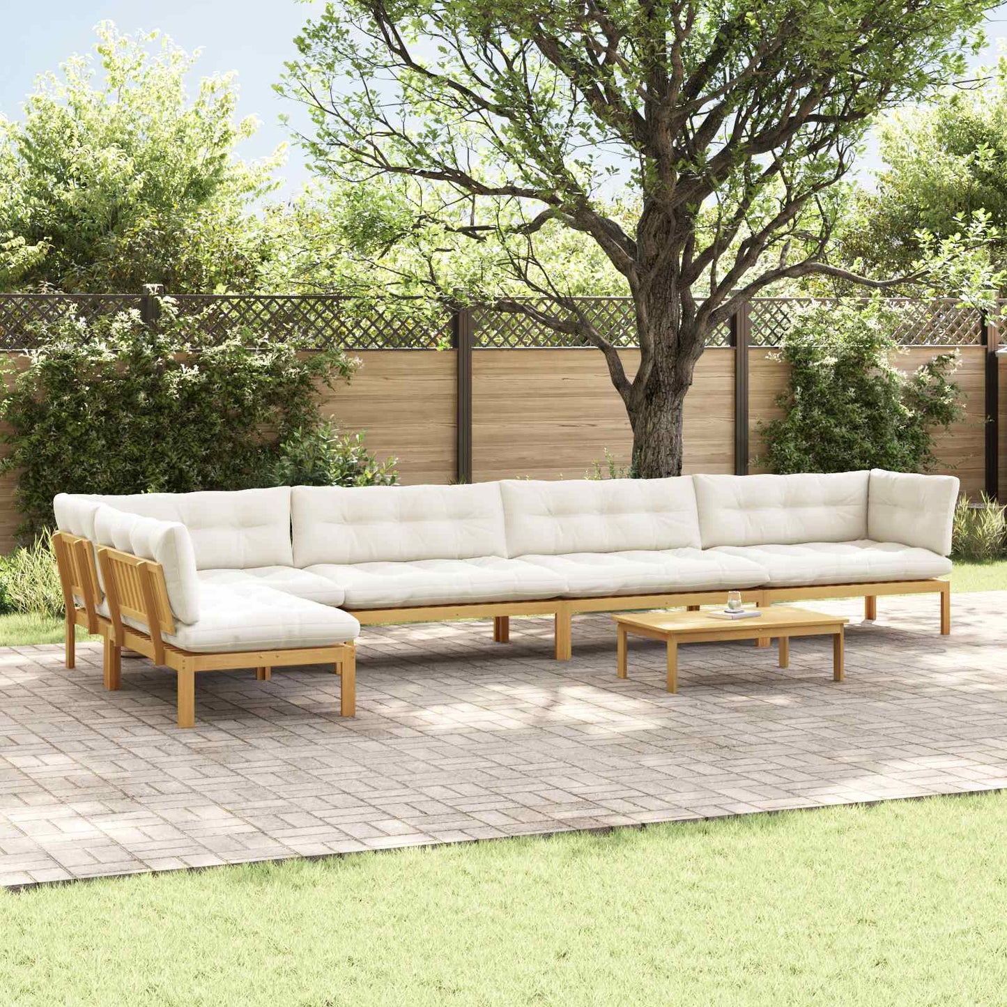 6 Stuk Garden Pallet Sofa Units Massief Acaciahout Licht Bruin