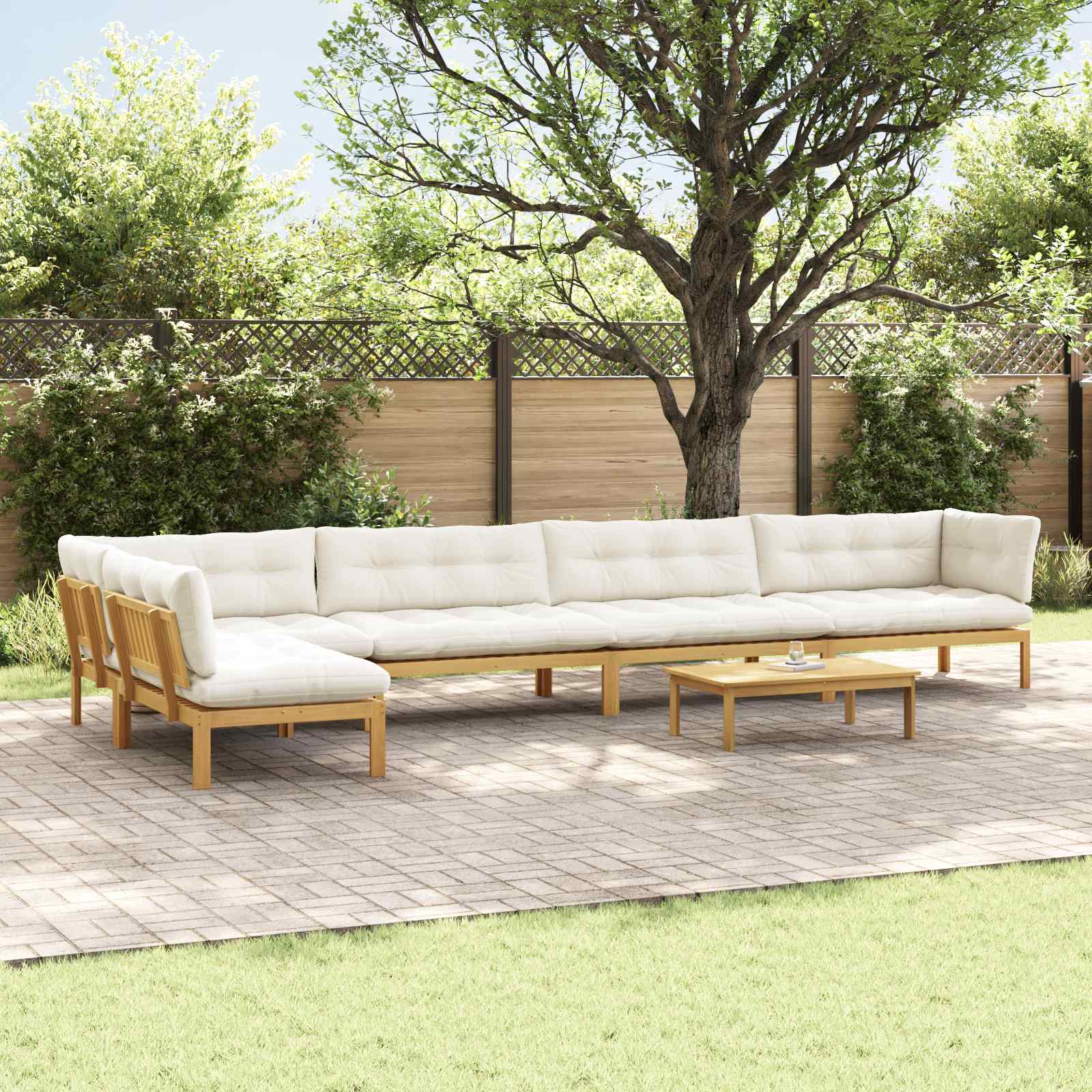 6 Stuk Garden Pallet Sofa Units Massief Acaciahout Licht Bruin