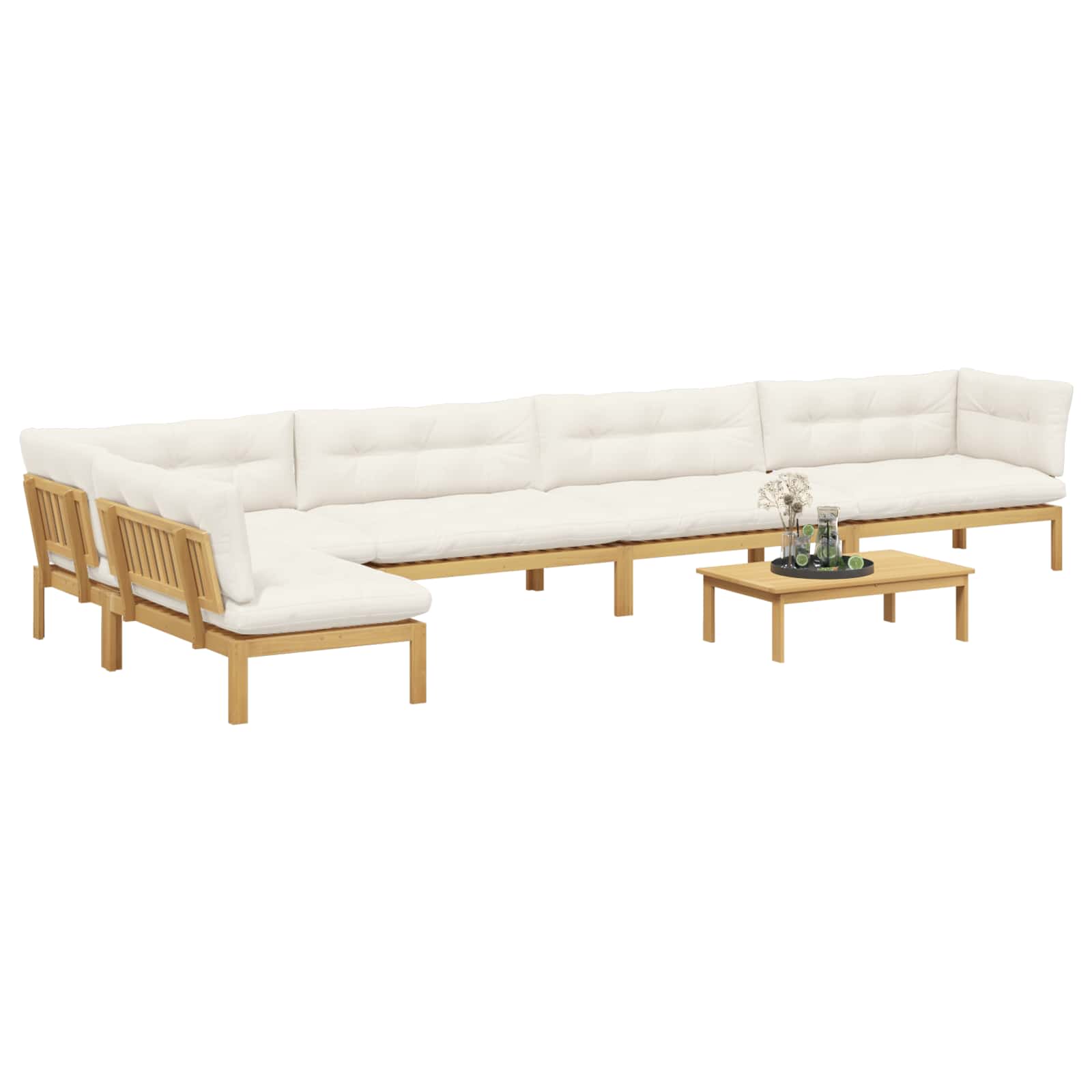 6 Stuk Garden Pallet Sofa Units Massief Acaciahout Licht Bruin