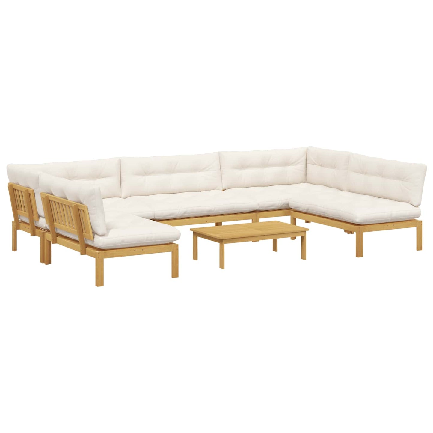 6 Stuk Garden Pallet Sofa Units Massief Acaciahout Licht Bruin