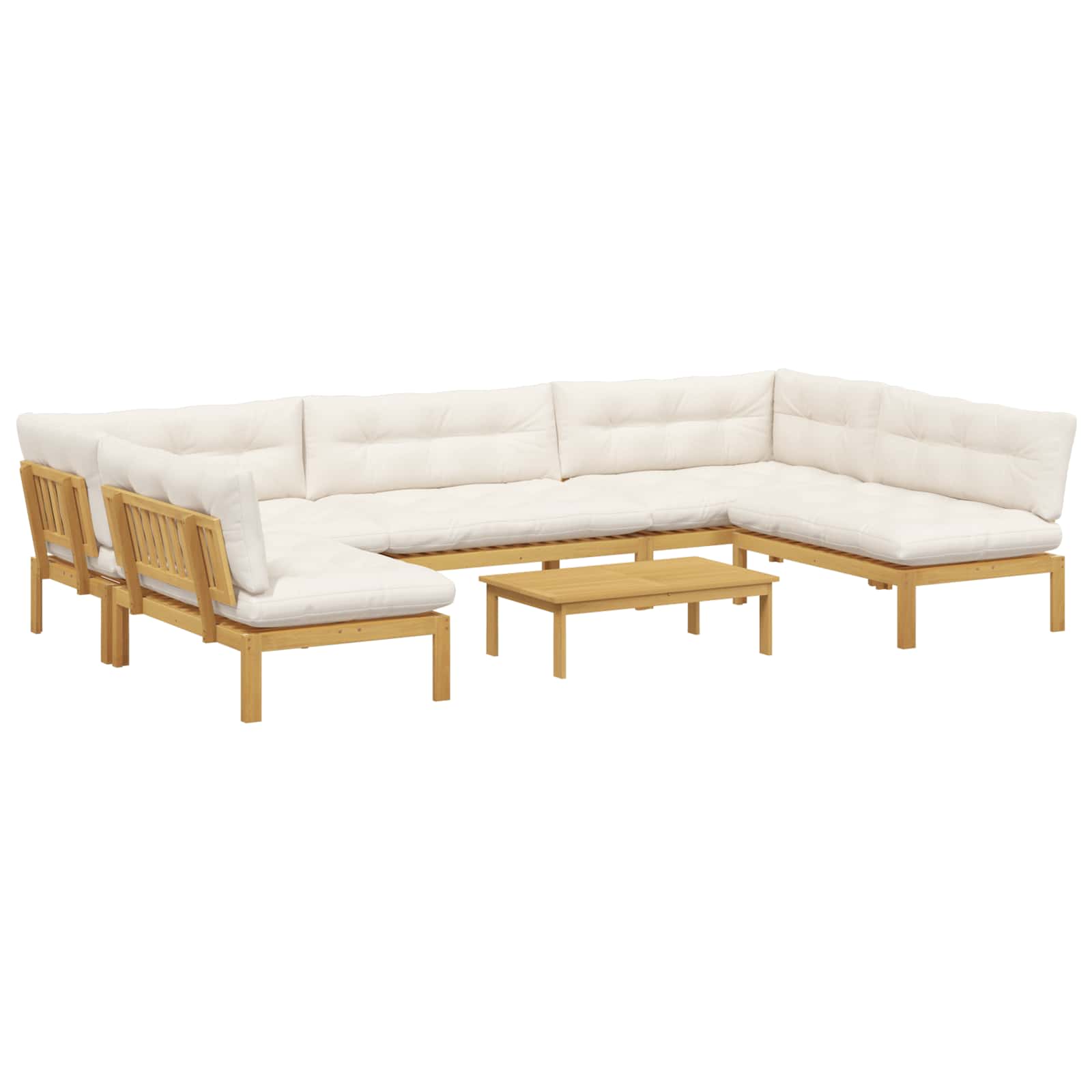 6 Stuk Garden Pallet Sofa Units Massief Acaciahout Licht Bruin