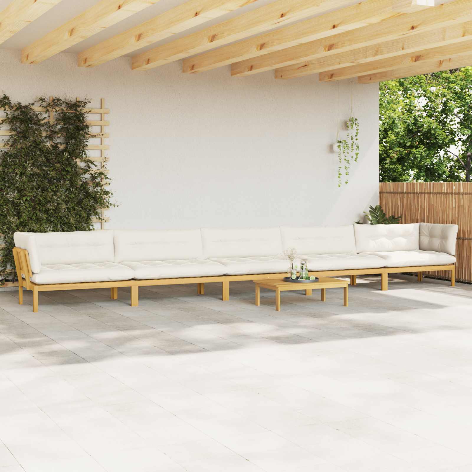 6 Stuk Garden Pallet Sofa Units Massief Acaciahout Licht Bruin