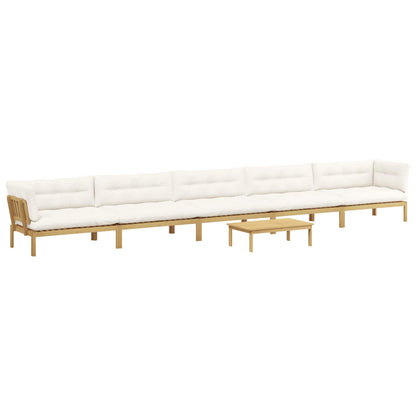 6 Stuk Garden Pallet Sofa Units Massief Acaciahout Licht Bruin