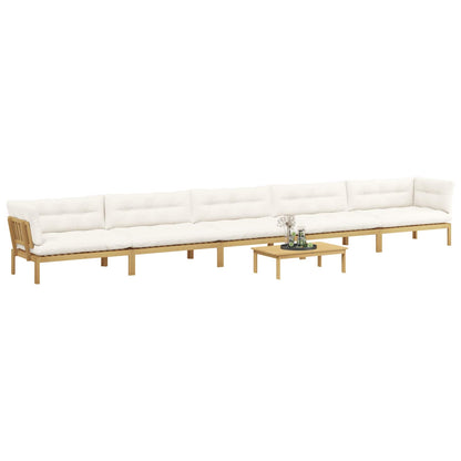 6 Stuk Garden Pallet Sofa Units Massief Acaciahout Licht Bruin