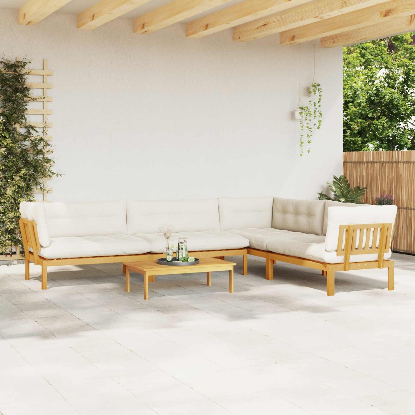 5 Stuk Garden Pallet Sofa Units Massief Acaciahout Licht Bruin