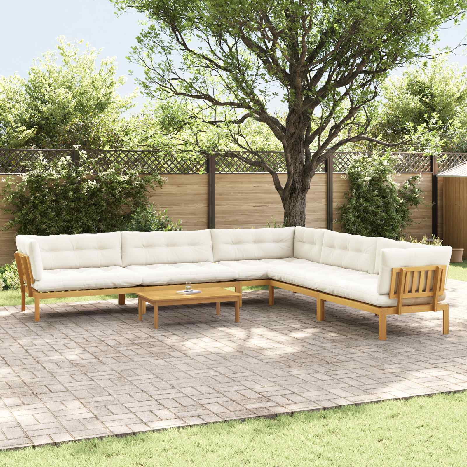 6 Stuk Garden Pallet Sofa Units Massief Acaciahout Licht Bruin