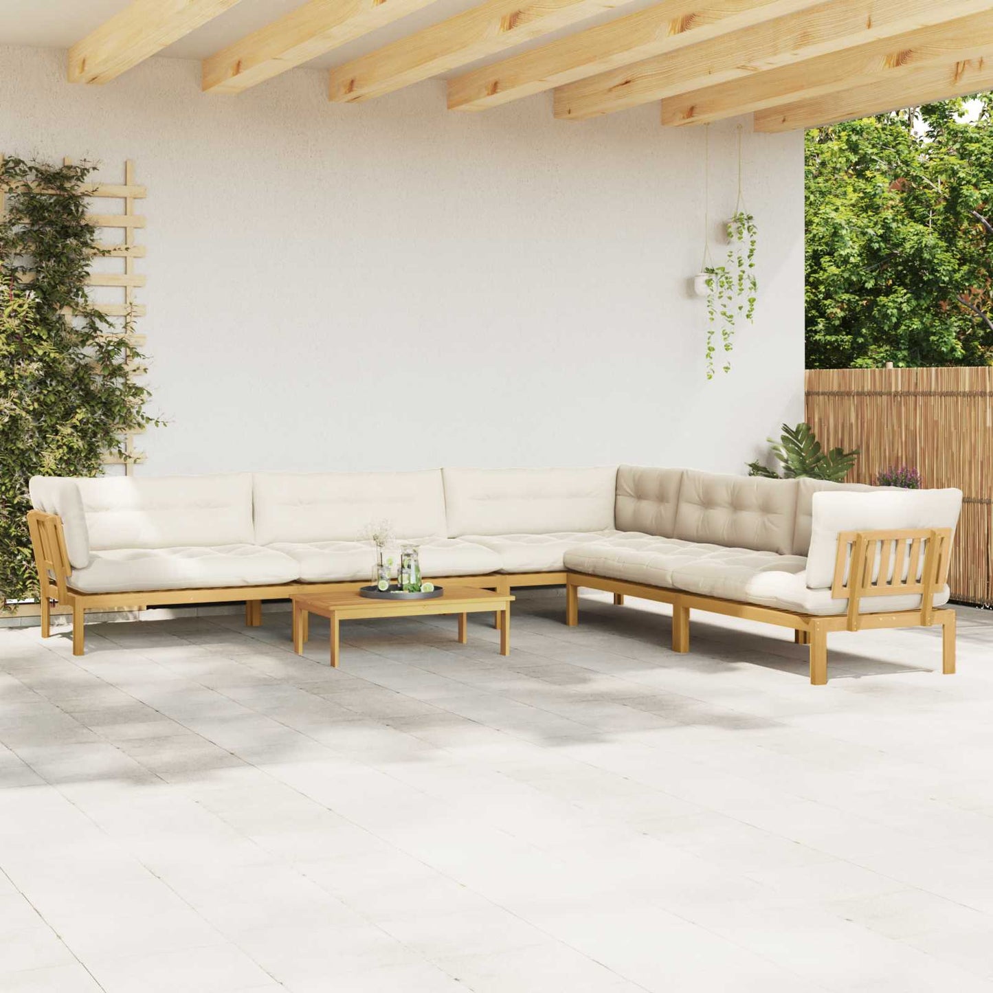 6 Stuk Garden Pallet Sofa Units Massief Acaciahout Licht Bruin