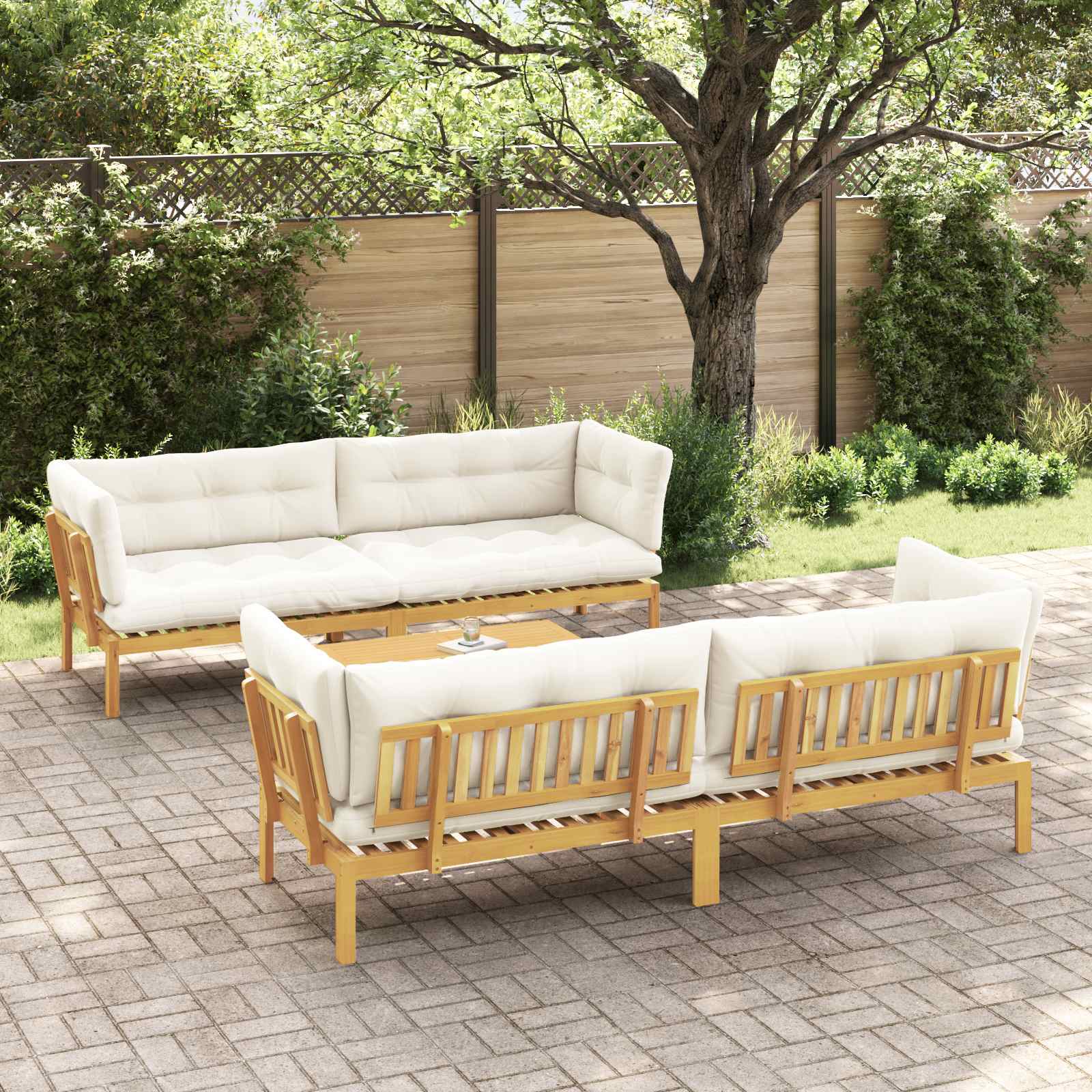 5 Stuk Garden Pallet Sofa Units Massief Acaciahout Licht Bruin
