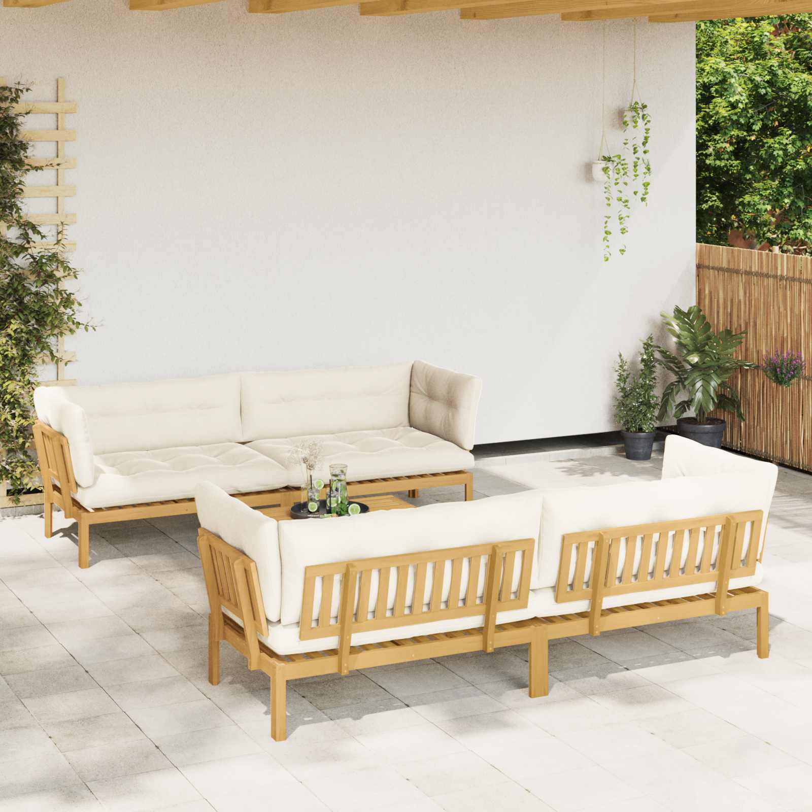 5 Stuk Garden Pallet Sofa Units Massief Acaciahout Licht Bruin
