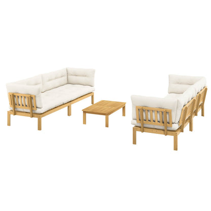 5 Stuk Garden Pallet Sofa Units Massief Acaciahout Licht Bruin