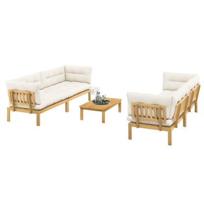 5 Stuk Garden Pallet Sofa Units Massief Acaciahout Licht Bruin