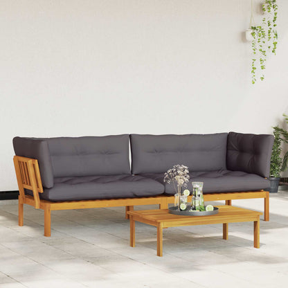 Garden Pallet Sofa Units 2 Stuk Natuurlijk en Donkergrijs