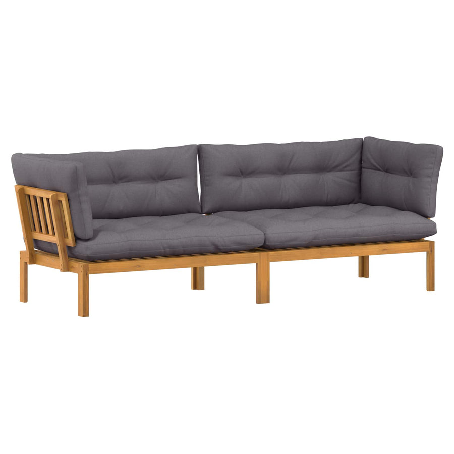 Garden Pallet Sofa Units 2 Stuk Natuurlijk en Donkergrijs