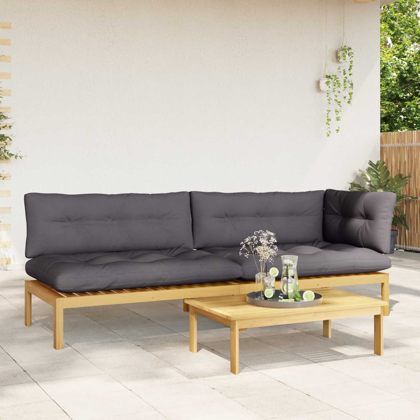 3 Stuk Garden Pallet Sofa Units Massief Acaciahout Licht Bruin