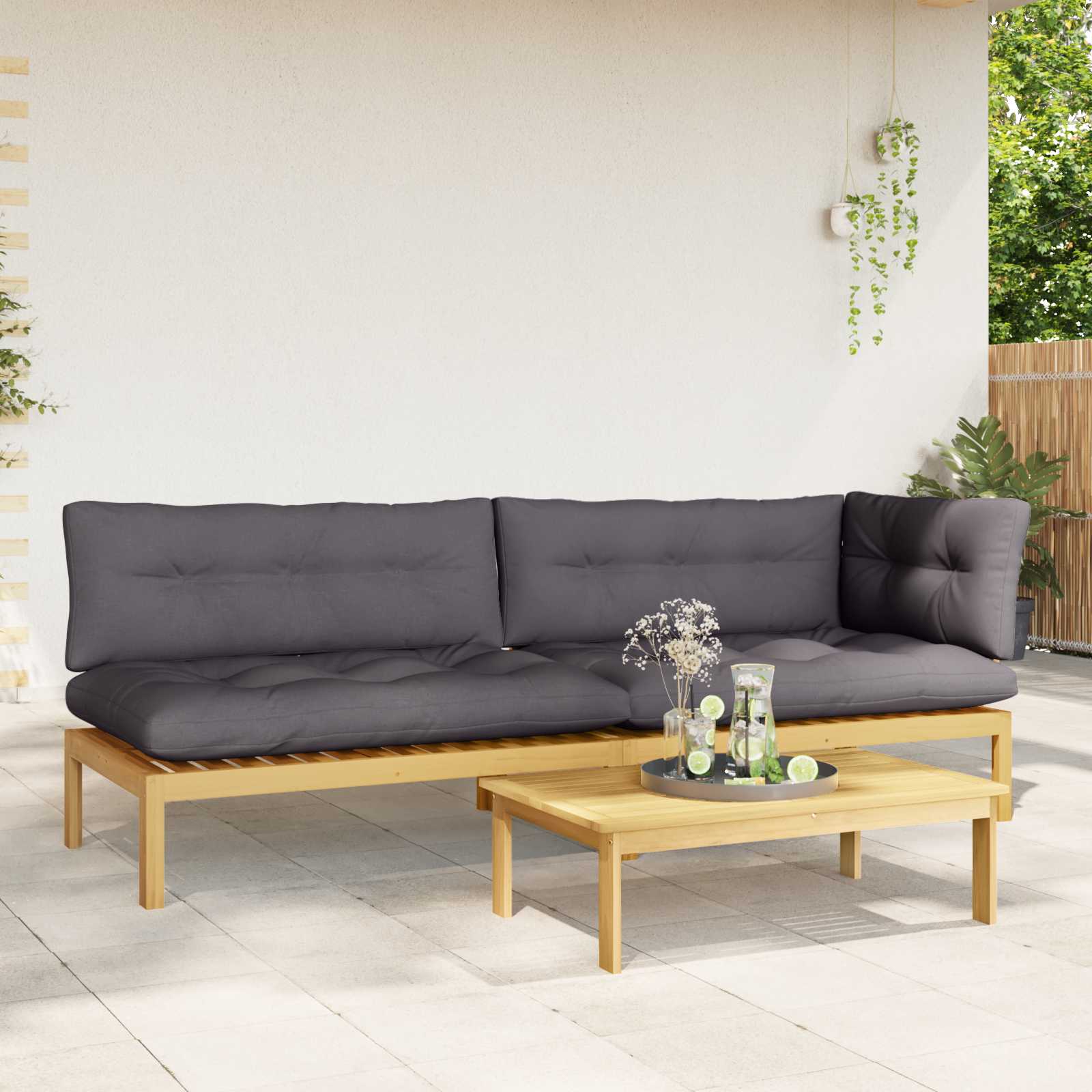 3 Stuk Garden Pallet Sofa Units Massief Acaciahout Licht Bruin