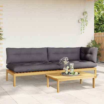 3 Stuk Garden Pallet Sofa Units Massief Acaciahout Licht Bruin