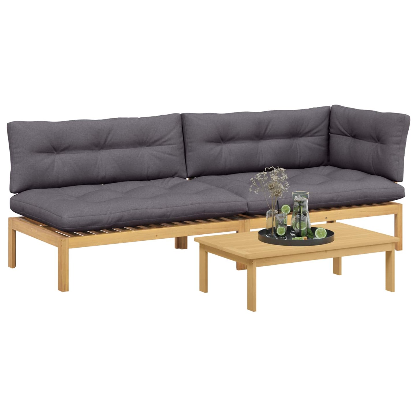 3 Stuk Garden Pallet Sofa Units Massief Acaciahout Licht Bruin