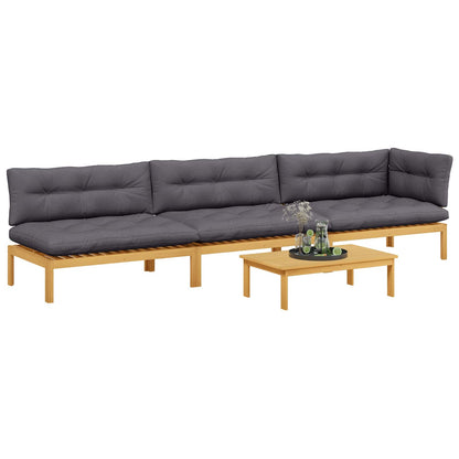 4 Stuk Garden Pallet Sofa Units Massief Acaciahout Licht Bruin