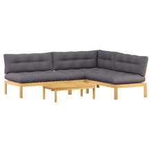 4 Stuk Garden Pallet Sofa Units Massief Acaciahout Licht Bruin