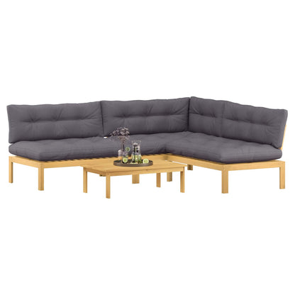 4 Stuk Garden Pallet Sofa Units Massief Acaciahout Licht Bruin