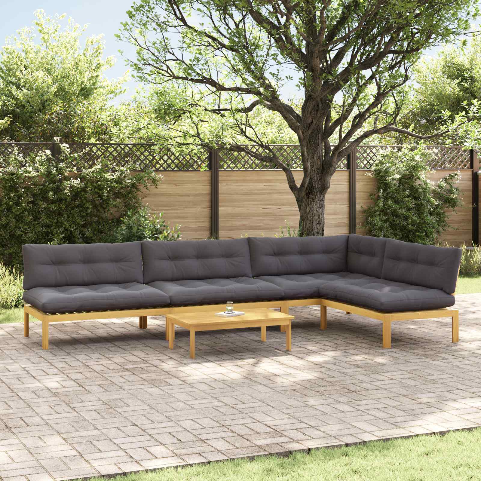 5 Stuk Garden Pallet Sofa Units Massief Acaciahout Licht Bruin