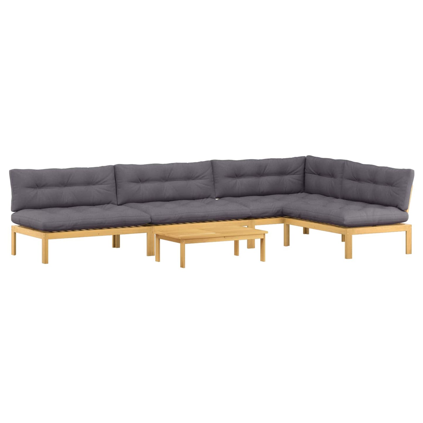 5 Stuk Garden Pallet Sofa Units Massief Acaciahout Licht Bruin