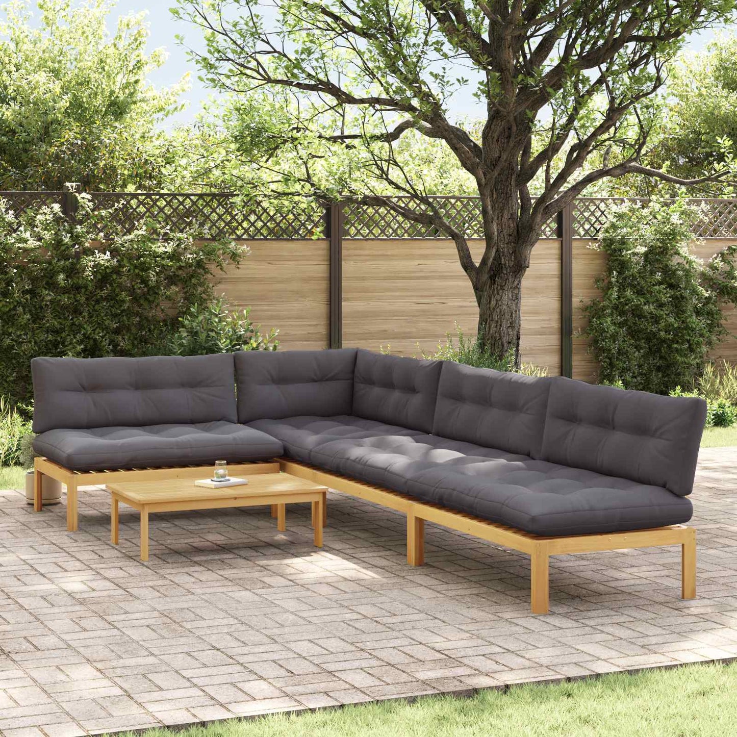 5 Stuk Garden Pallet Sofa Units Massief Acaciahout Licht Bruin